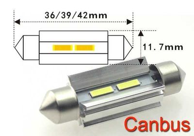 Žiarovka LED SV8,5-8 strop 39 mm 12V/24W biela