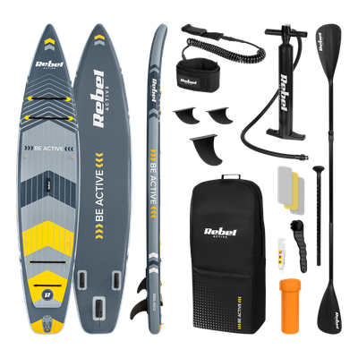 Paddleboard SUP REBEL ACTIVE RBA-4512 PRO TOURING 381x81x15 sivý