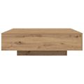 vidaXL Stolík pod TV s LED pásikmi Dub artisan 100 x 100 x 31 cm