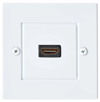 NEDIS nástenný Box HDMI/ 1x HDMI zásuvka/ 4K@60Hz/ 18 Gbps/ pozlátené/ box/ čierno-biely Kábel, HDMI (F) na HDMI (F), s nástenným panelom, 1× zásuvka, 86×86mm, pre zapustenú montáž, 4K 60Hz, 3D, 18Gb/s, ARC, zlátené k