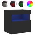 vidaXL TV nástenné skrinky s LED svetlami 2 ks čierne 40x30x40 cm