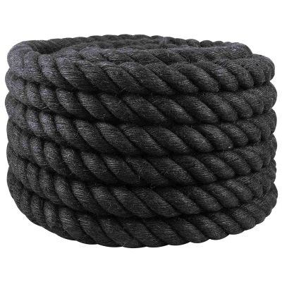 vidaXL Jutové lano 36 Čierna 100% Tossa juta