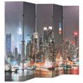 vidaXL Skladací paraván 200x170 cm, potlač nočného New Yorku