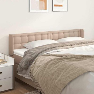 vidaXL Čelo postele so záhybmi kapučínové 203x16x78/88 cm umelá koža