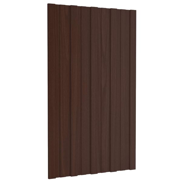 vidaXL Strešný panel 12 pcs Hnedá 80 x 45 cm Pozinkovaná oceľ