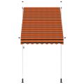 vidaXL Ručne zaťahovacia markíza 150 cm oranžová a hnedá