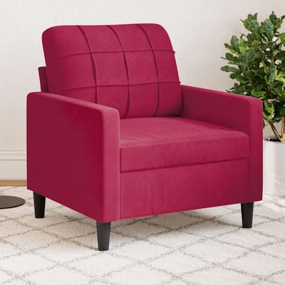 vidaXL Kreslo vínovo-červené 60 cm zamat