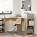 vidaXL Rohový stôl Sonoma dub Kompozitné drevo 140 x 113,5 x 75 cm