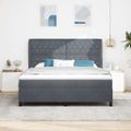 vidaXL Posteľ s pružinovým rámom Tmavo šedá 200 x 180 cm Zamat