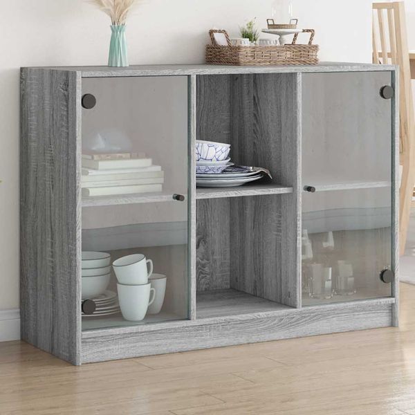 vidaXL Komoda sivý dub sonoma 102x37x75,5 cm kompozitné drevo