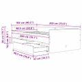 vidaXL Rám postele Čierny dub 100 x 200 cm Masívne borovicové drevo