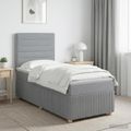vidaXL Posteľ boxspring s matracom Svetlosivá 100 x 200 cm Látka