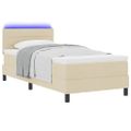 vidaXL Posteľ s pružinovým rámom s vankúšom Krémová 100 x 200 cm látka