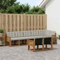 vidaXL Záhradná súprava gaučov 8 ks Prírodná a svetlosivá