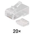 Konektor RJ45 pre UTP kábel (drôt), priehľadný