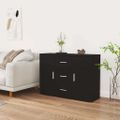 vidaXL Komoda čierna 91x29,5x65 cm spracované drevo