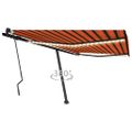 vidaXL Ručne zaťahovacia markíza s LED 400x300 cm oranžová a hnedá