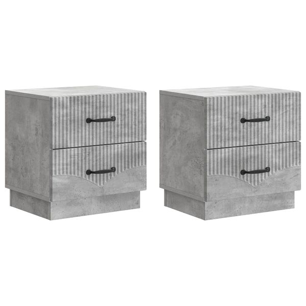 vidaXL Nočný stolík 2 pcs Betónovo sivá 43 x 34,5 x 44,5 cm