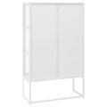 vidaXL Vysoká skrinka biela 80x35x135 cm oceľ a tvrdené sklo