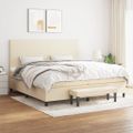 vidaXL Boxspring posteľ s matracom krémová 200x200 cm látka
