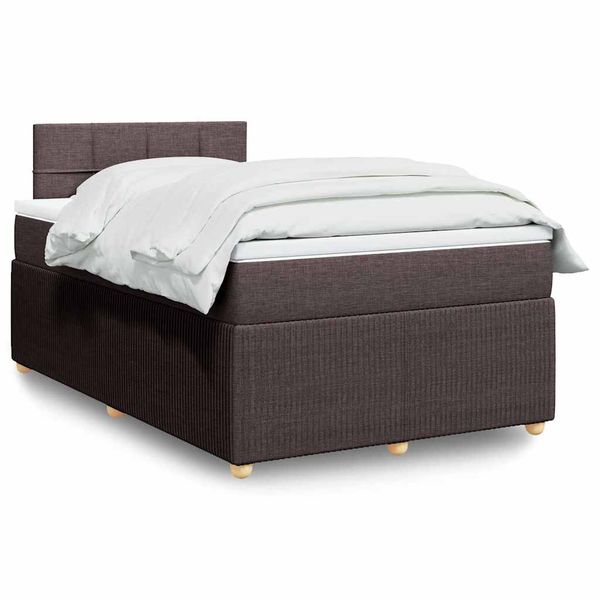 vidaXL Boxspring posteľ s matracom tmavohnedá 120x200 cm látka