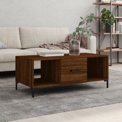 vidaXL Konferenčný stolík hnedý dub 102x50x40 cm kompozitné drevo