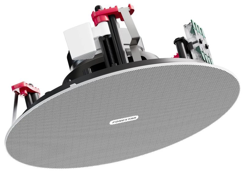 Fonestar Vestavný bezrámový reproduktor 20 W/8ohm, 6,5", 110 Hz–20 kHz, otvor 175 mm, hl 35 mm, ABS, bílý stropní reproduktor, 6", 15 W RMS, 8 ?, IP-44, nízkoohmový, hliníková mrížka, podhledová montáž