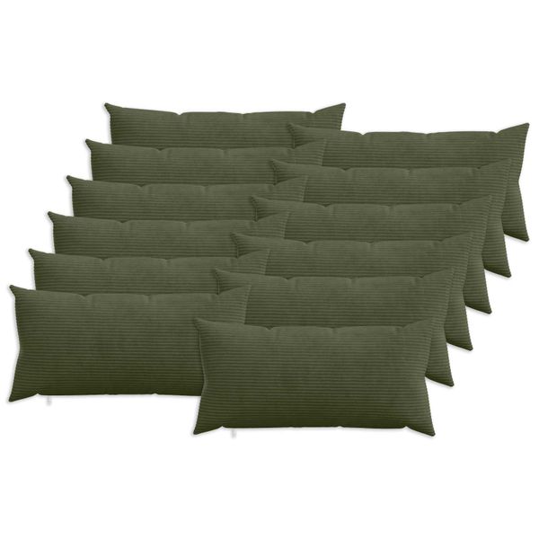 vidaXL Poťah na podložku 12 pcs HEERLEN Zelená 40 x 80 cm manšestr