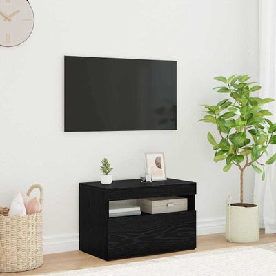 vidaXL TV skrinka s LED Čierny dub 60 x 35 x 40 cm Kompozitné drevo