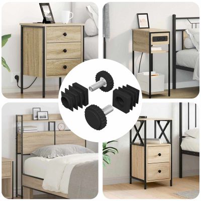 vidaXL Vyrovnávače nábytku Nastaviteľná 2 pcs Čierna M6 PP
