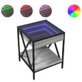 vidaXL Konferenčný stolík s nekonečnými LED sivý sonoma 40x40x49 cm