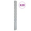 vidaXL Záhradné plotové stĺpiky 20 ks strieborné 200 cm pozinkov. oceľ