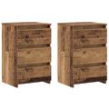 vidaXL Nočné skrinky 2 ks Staré drevo 40x35x62,5 cm Konštrukčné drevo