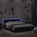 vidaXL Posteľný rám s čelom a LED čierny 150x200 cm