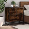 vidaXL Nočný stolík, dymový dub 60x31x60 cm, kompozitné drevo+kov