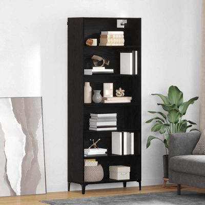 vidaXL Highboard Čierny dub 69,5 x 34 x 180 cm Kompozitné drevo