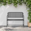 vidaXL Záhradná lavička 2 -Seater 103,5 x 51,5 x 90 cm Oceľ Čierna