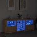 vidaXL Komoda s LED svetlami dub sonoma 181,5x37x67 cm
