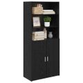 vidaXL Highboard Čierny dub 80 x 42,5 x 185 cm Kompozitné drevo