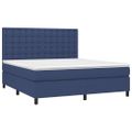 vidaXL Posteľný rám boxspring s matracom modrý 160x200 cm látka