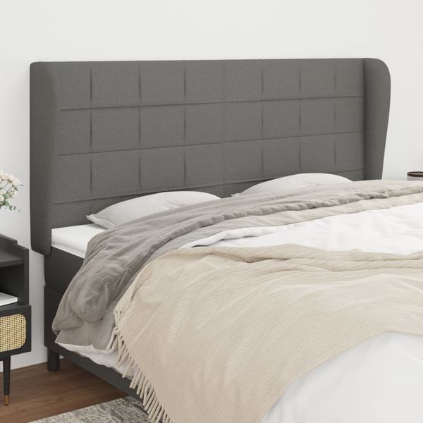 vidaXL Čelo postele so záhybmi tmavosivé 163x23x118/128 cm látka