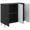 vidaXL Servírovacia skriňa Čierna 89 x 34,5 x 80 cm Kompozitné drevo