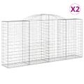 vidaXL Oblúkové gabionové koše 2 ks 300x50x140/160 cm pozink. železo