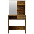 vidaXL Sada toaletného stolíka dymový dub 74,5x40x141 cm