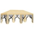 vidaXL Kryt altánku s bočnými stenami Krémová 600,5 x 300,5 cm