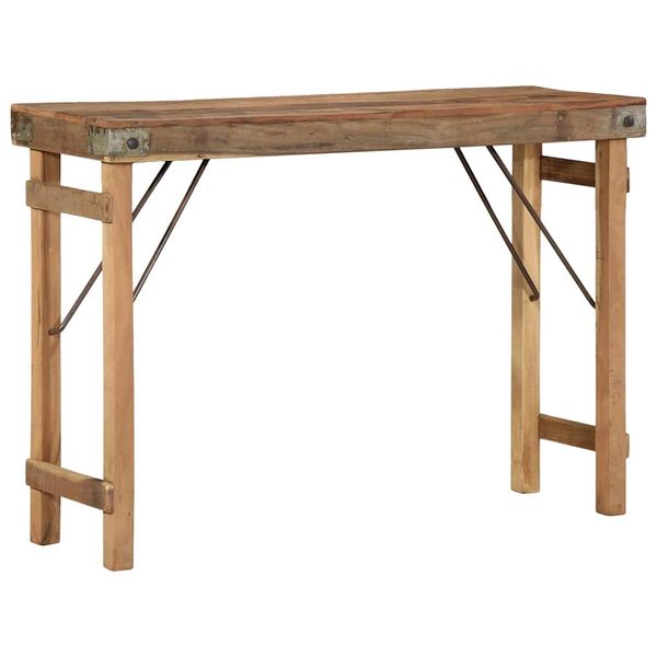 vidaXL Koncový stôl Hnedá 110 x 35 x 76 cm Masívne obnovené drevo