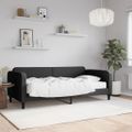 vidaXL Denná posteľ s matracom čierna 90x200 cm látka