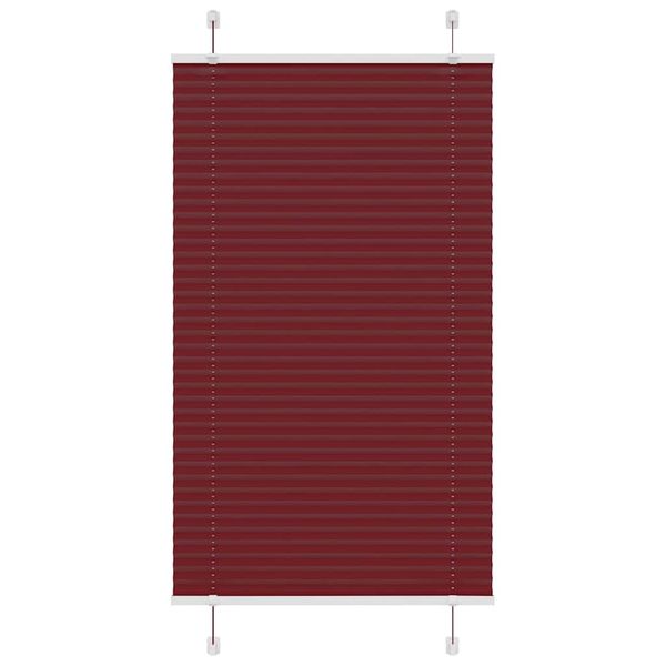 vidaXL Plisovaná roleta bordová červená 75x100 cm šírka látky 74,4 cm polyester