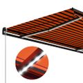 vidaXL Ručne zaťahovacia markíza s LED 350x250 cm oranžovo-hnedá