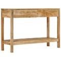 vidaXL Konzolový stolík s 2 zásuvkami 110x35x75 cm mangovníkový masív